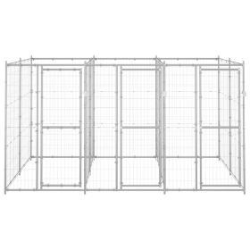 Outdoor Dog Kennel Galvanized Steel 78.1 ft¬Home Life Boutique" (Option: Silver)