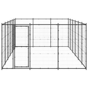 Outdoor Dog Kennel Steel 234.4 ft¬Home Life Boutique" (Option: Black)