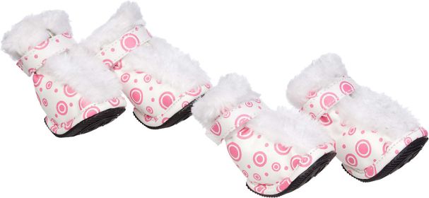 Fashion Plush Premium Fur-Comfort Pvc Waterproof Supportive Pet Shoes (Color / Size: large)