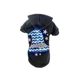 Pet Life LED Lighting Magical Hat Hooded Sweater Pet Costume (Option: SizeMedium - (FBPBKMD))