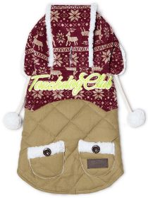 Touchdog Snowadayz Pom Pom Pet Hooded Sweater (Option: SizeSmall - (JKTD8YRDSM))