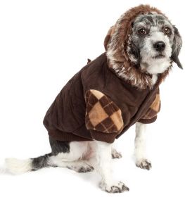 Designer Patterned Suede Argyle Sweater Pet Jacket (Color / Size: small)