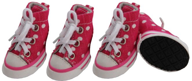 Hi-Top Canvas Chucks Skater Cute Casual Grip Pet Sneaker Tennis Shoes - Set Of 4 (Color / Size: large)