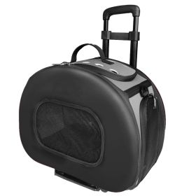 Tough-Shell Wheeled Collapsible Final Destination Pet Carrier (Option: SKUB51BKMD)