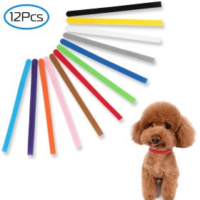 12 Colors Whelping Puppy ID Collars Adjustable Double-Sided Pet ID Bands (Color / Size: large)