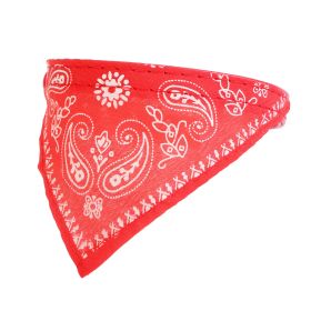 Adjustable Bandana Leather Pet Collar Triangle Scarf (Color: Red, Color / Size: L)