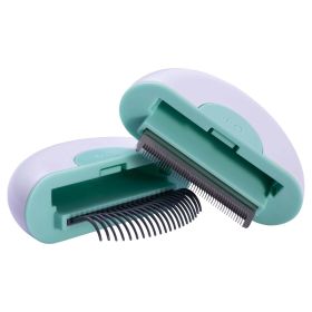 Pet Life 'LYNX' 2-in-1 Travel Connecting Grooming Pet Comb and Deshedder (Color: Green, Color / Size: large)