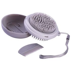 Pet Life 'Bravel' 3-in-1 Travel Pocketed Dual Grooming Brush and Pet Comb (Option: ColorGrey)