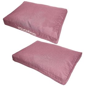 Touchdog 'Hushky' Water-Resistant Premium Rectangular Raised Dog Mat (Color: Pink, Color / Size: medium)