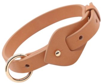 Pet Life 'Ever-Craft' Boutique Series Adjustable Designer Leather Dog Collar (Color: Brown, Color / Size: medium)