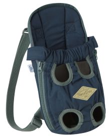 Touchdog 'Wiggle-Sack' Fashion Designer Front and Backpack Dog Carrier (Color: Navy, Color / Size: medium)