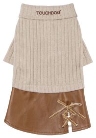 Touchdog 'Modress' Fashion Designer Dog Sweater and Dress (Color: Brown, Color / Size: small)