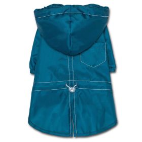 Touchdog Split-Vent Designer Waterproof Dog Raincoat (Color: Blue, Color / Size: large)