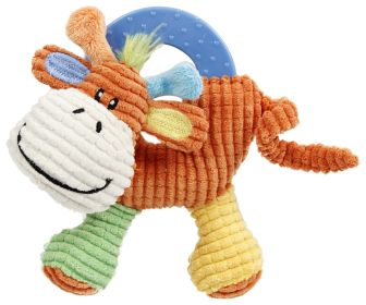 Pet Life 'Moo-cifier' Plush Squeaking and Rubber Teething Newborn Puppy Dog Toy (Option: ColorOrange / Green / Yellow)