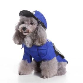 Pet Life 'Pawlice Pawtrol' Police Pet Dog Costume Uniform (Color: Blue, Color / Size: X-Large)