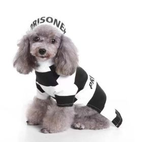 Pet Life Striped Retro Inmate Prisoner Pet Dog Costume Uniform (Color: BLACK / WHITE, Color / Size: X-Large)