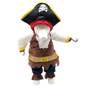 Pet Life 'Captain Snuggles' Pirate Pet Dog Costume Uniform (Color: Navy, Color / Size: X-Small)