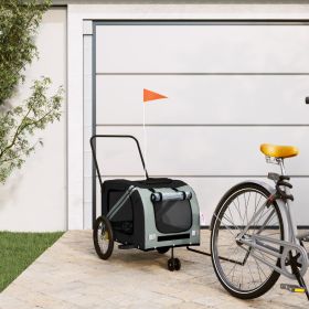 Pet Bike Trailer Gray and Black Oxford Fabric and Iron (Option: colorgray)