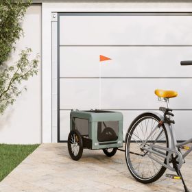 Pet Bike Trailer Gray and Black Oxford Fabric&Iron (Option: colorgray)