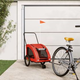 Pet Bike Trailer Orange and Gray Oxford Fabric and Iron (Option: colorOrange)