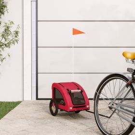 Pet Bike Trailer Red Oxford Fabric and Iron (Option: ColorRed)