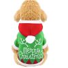 Merry Christmas Dog Sweater Pom Pom Hoodie Warm Christmas Hooded Dog Sweater Antler Print