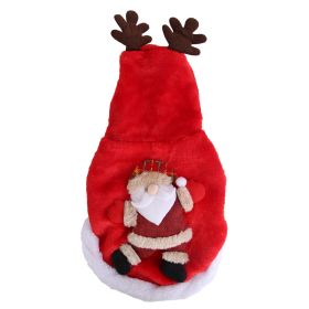 Pet Christmas Clothes Santa Claus Reindeer Antlers Costume Winter Outfit New Year Coat (Option: SIZES)