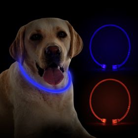 Pet luminous collar (Color: Orange, Color / Size: Transparent Orange Light)