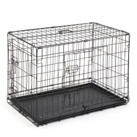 30" Pet Kennel Cat Dog Folding Steel Crate Animal Playpen Wire Metal (Option: colorAs shown)