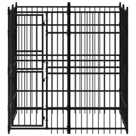 Outdoor Dog Kennel Steel 39.7 ft¬Home Life Boutique" (Option: Black)