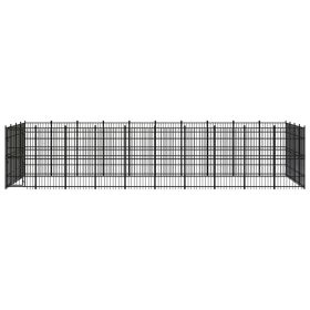 Outdoor Dog Kennel Steel 396.8 ft¬Home Life Boutique" (Option: Black)