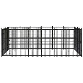 Outdoor Dog Kennel Steel 238.1 ft¬Home Life Boutique" (Option: Black)