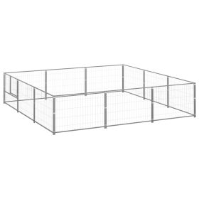 Dog Kennel Silver 96.9 ftteel (Option: ColorSilver)