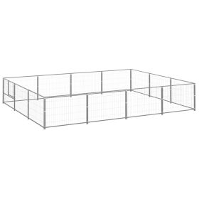 Dog Kennel Silver 129.2 ftteel (Option: ColorSilver)