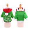 Merry Christmas Dog Sweater Pom Pom Hoodie Warm Christmas Hooded Dog Sweater Antler Print