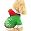 Merry Christmas Dog Sweater Pom Pom Hoodie Warm Christmas Hooded Dog Sweater Antler Print