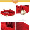 Christmas Pet Jingle Bell Paw Bracelet Collar Set Stretchy Scarf Holiday Accessories Dog Neckwear Bell Scrunchie with Foot Cover Bell Set; dog collar