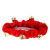 Christmas Pet Jingle Bell Paw Bracelet Collar Set Stretchy Scarf Holiday Accessories Dog Neckwear Bell Scrunchie with Foot Cover Bell Set; dog collar