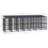 Outdoor Dog Kennel with Roof Steel 138.9 ft¬Home Life Boutique"