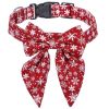 Snowflake Christmas Pet Collar Santa Bow Tie Bandana Collar w/ Adjustable Buckle For Dogs And Cats