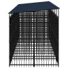 Outdoor Dog Kennel with Roof Steel 138.9 ft¬Home Life Boutique"