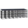 Outdoor Dog Kennel with Roof Steel 138.9 ft¬Home Life Boutique"