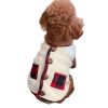 Warm Plaid Accent Christmas Dog Coat; Soft Pet Sweater Cardigan; with Snowman Scarf; Christmas Pet Clothing