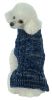 Classic True Blue Heavy Cable Knitted Ribbed Fashion Dog Sweater