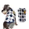 Vintage Plaid Large Dog Thermal Vests Thick Diamond Winter Pet Vests