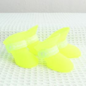 Dog Adjustable Straps & Waterproof Outdoor Booties For Snow & Rain (Color: Fluorescent Yellow, Color / Size: S)