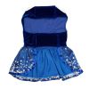 Satin Holiday Dog Dress - Snowflake Dog Harness Dress