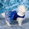 Satin Holiday Dog Dress - Snowflake Dog Harness Dress