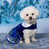 Satin Holiday Dog Dress - Snowflake Dog Harness Dress