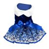 Satin Holiday Dog Dress - Snowflake Dog Harness Dress